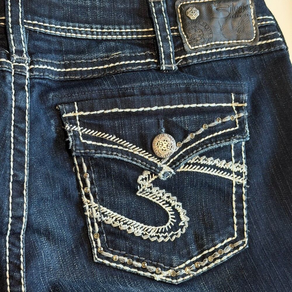 Silver Jeans Signature Natsuki Flap Sz 18 (36x31) Dark Wash Denim Jeans Women's